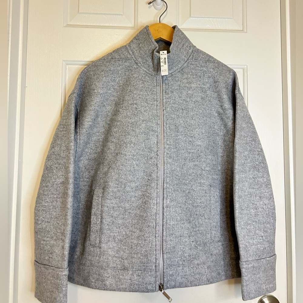 Madewell Gray Bomber Jacket - Picture 3 of 11